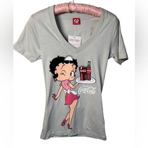 Betty Boop Coca Cola Gray Tee Women’s Size Small